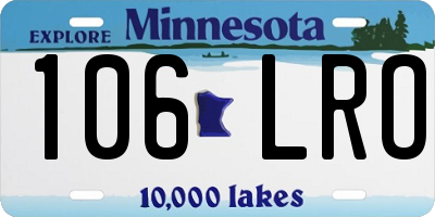 MN license plate 106LRO