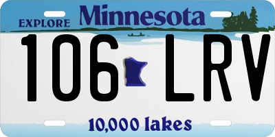 MN license plate 106LRV