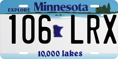MN license plate 106LRX