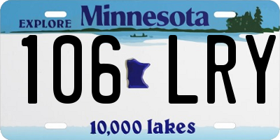 MN license plate 106LRY
