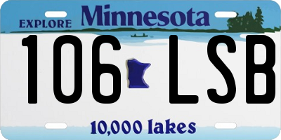 MN license plate 106LSB