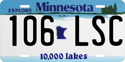 MN license plate 106LSC