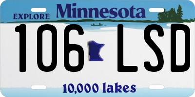 MN license plate 106LSD