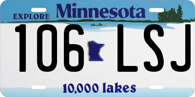MN license plate 106LSJ