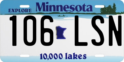 MN license plate 106LSN