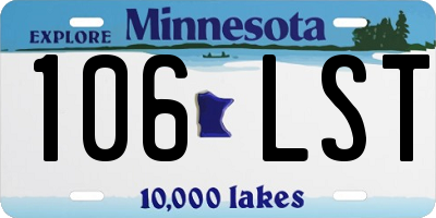 MN license plate 106LST