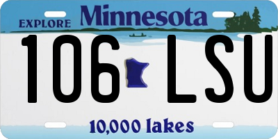 MN license plate 106LSU