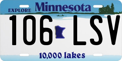 MN license plate 106LSV