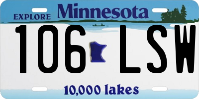 MN license plate 106LSW