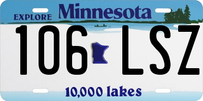 MN license plate 106LSZ