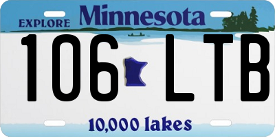 MN license plate 106LTB