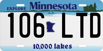 MN license plate 106LTD