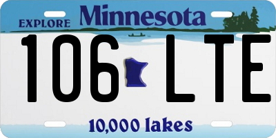MN license plate 106LTE