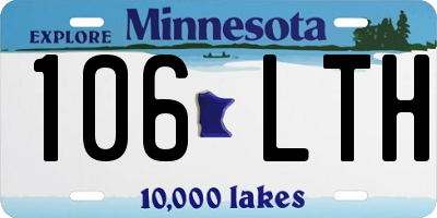MN license plate 106LTH