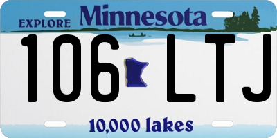 MN license plate 106LTJ