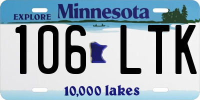 MN license plate 106LTK