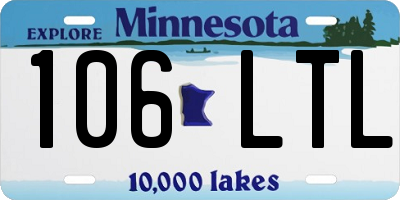 MN license plate 106LTL
