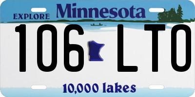 MN license plate 106LTO