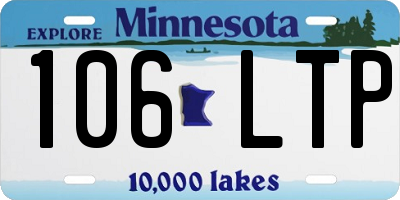 MN license plate 106LTP