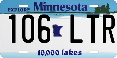 MN license plate 106LTR