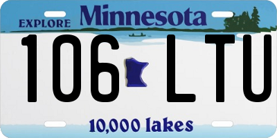 MN license plate 106LTU