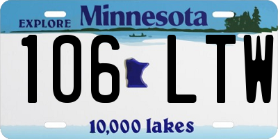 MN license plate 106LTW