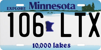 MN license plate 106LTX