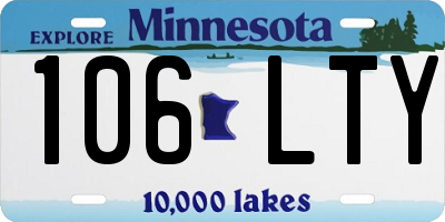 MN license plate 106LTY