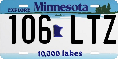 MN license plate 106LTZ