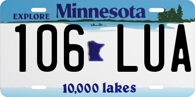 MN license plate 106LUA
