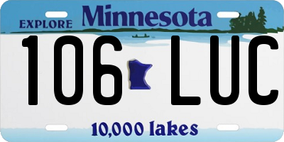 MN license plate 106LUC