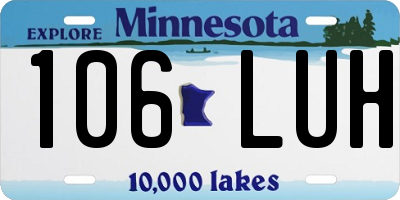 MN license plate 106LUH