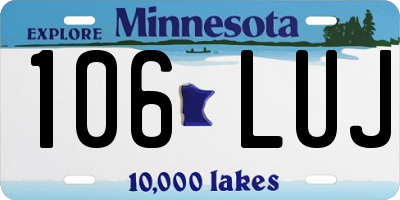 MN license plate 106LUJ