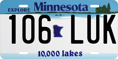 MN license plate 106LUK