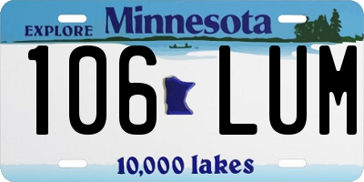 MN license plate 106LUM