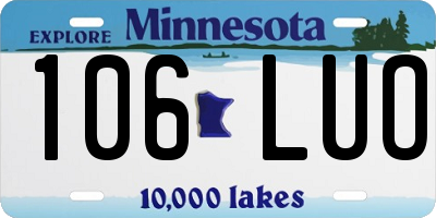 MN license plate 106LUO
