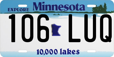 MN license plate 106LUQ