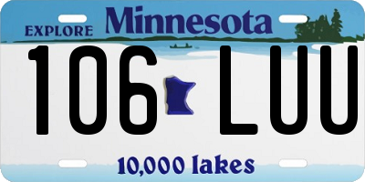 MN license plate 106LUU