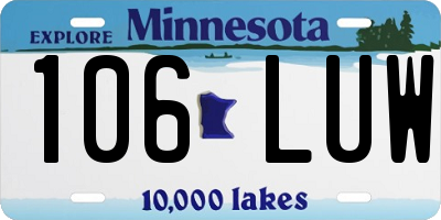MN license plate 106LUW