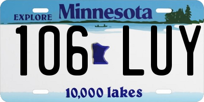 MN license plate 106LUY