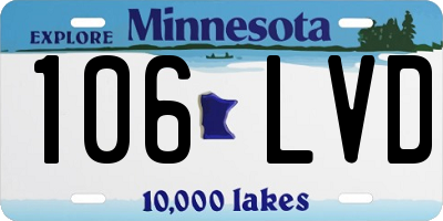 MN license plate 106LVD