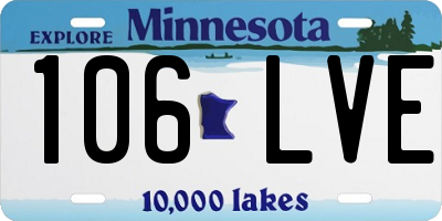 MN license plate 106LVE