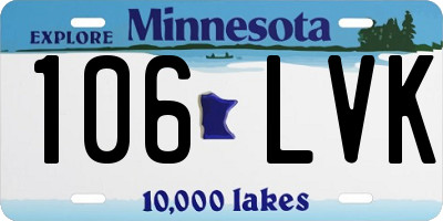 MN license plate 106LVK
