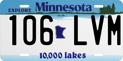 MN license plate 106LVM