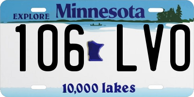 MN license plate 106LVO