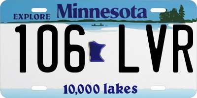 MN license plate 106LVR