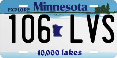 MN license plate 106LVS