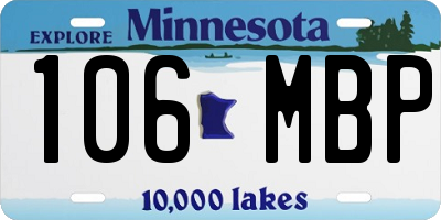MN license plate 106MBP
