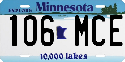 MN license plate 106MCE