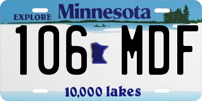 MN license plate 106MDF